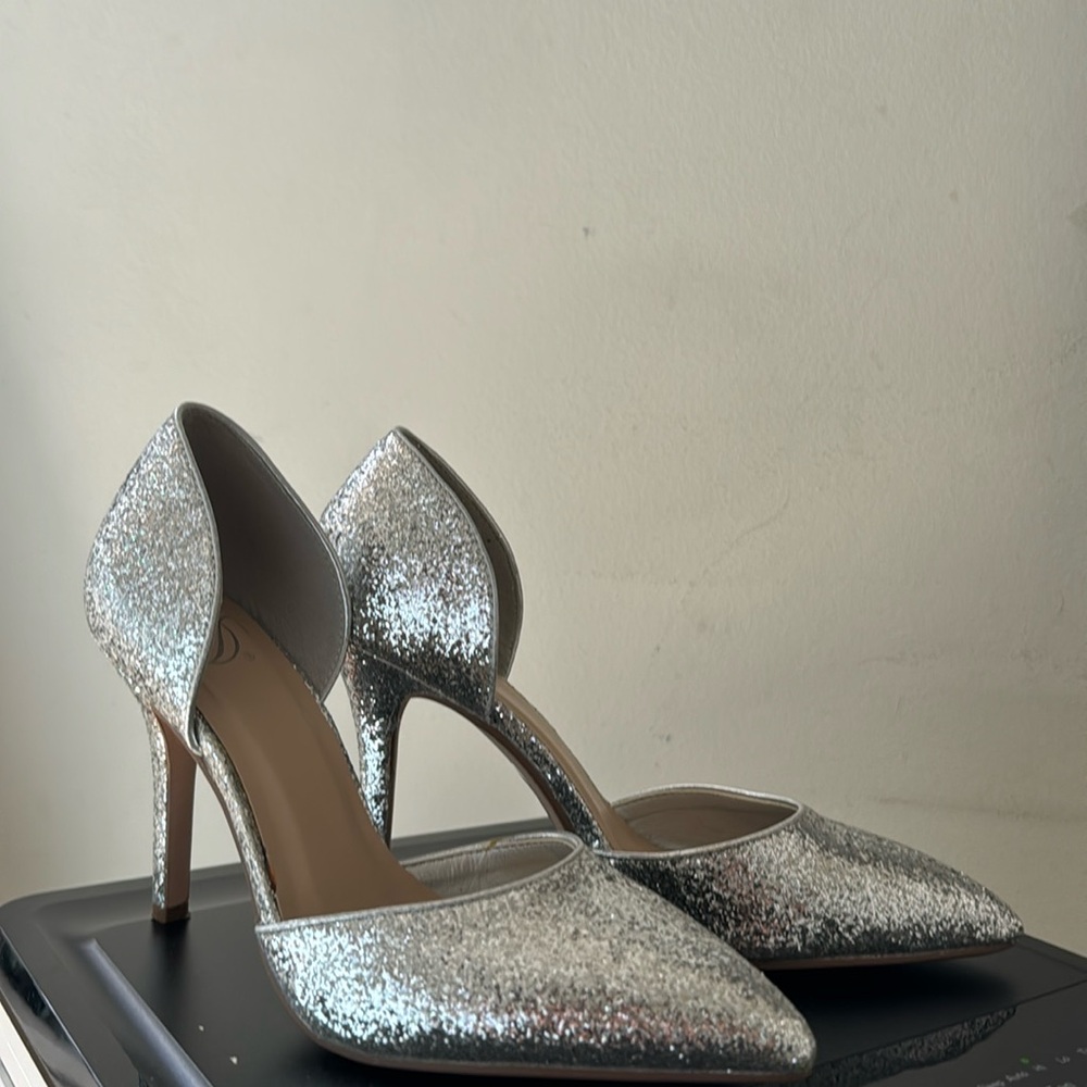 Glittery Silver Heels